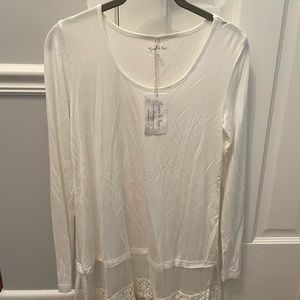 Grace & Lace Long sleeve top extender NWT SZ S color ivory